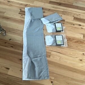 Grey/white valance curtains